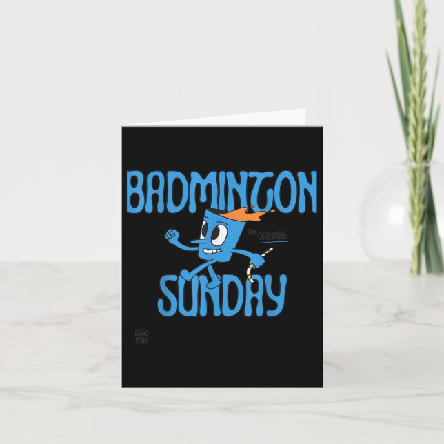 Badminton Sunday Racket Shuttle Game Play  Card (Front)