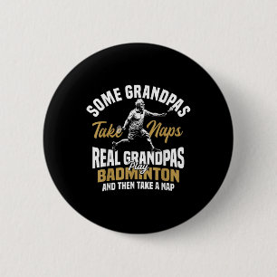 Badminton Team Grandma Shuttle Player Badminton 6 Cm Round Badge