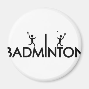 badminton text icon magnet