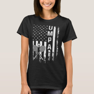 Badminton Umpa American Flag Vintage Christmas Xma T-Shirt