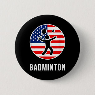 Badminton Usa 6 Cm Round Badge