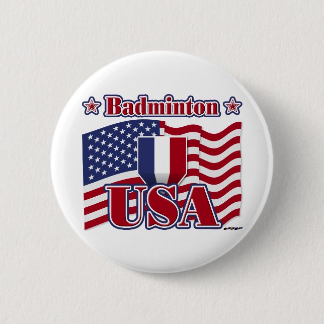 Badminton USA 6 Cm Round Badge (Front)