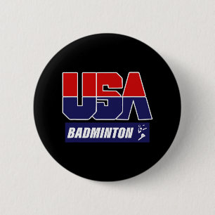 Badminton Usa  6 Cm Round Badge