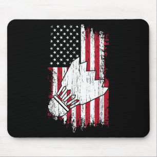 Badminton - Usa American Flag Badminton Tees Women Mouse Mat