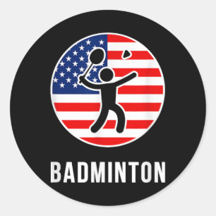 Badminton Usa Classic Round Sticker