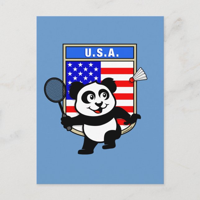 Badminton USA Panda Postcard (Front)