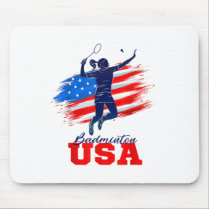 Badminton Usa Support Team American Flag Sports Lo Mouse Mat
