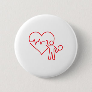 Badminton Valentines Day Heartbeat My Valentine 6 Cm Round Badge