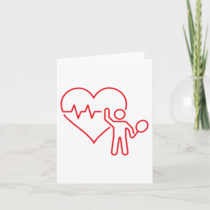 Badminton Valentines Day Heartbeat My Valentine Card