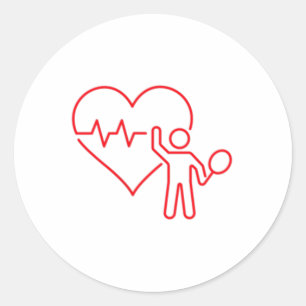 Badminton Valentines Day Heartbeat My Valentine Classic Round Sticker