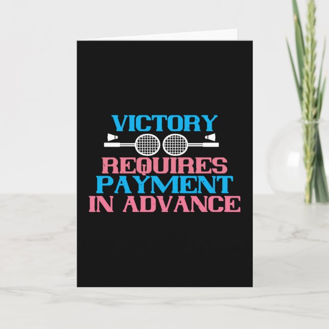 Badminton - Victory requires payment Card (Front)