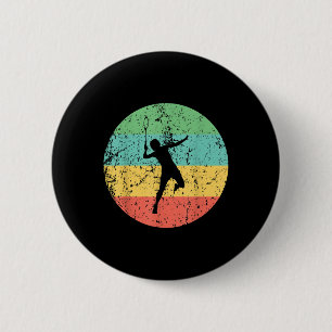 Badminton Vintage Retro Badminton Player 6 Cm Round Badge