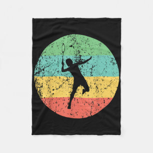 Badminton Vintage Retro Badminton Player Fleece Blanket