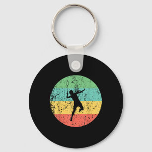 Badminton Vintage Retro Badminton Player Key Ring