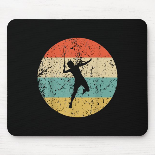 Badminton Vintage Retro Badminton Player  Mouse Mat (Front)