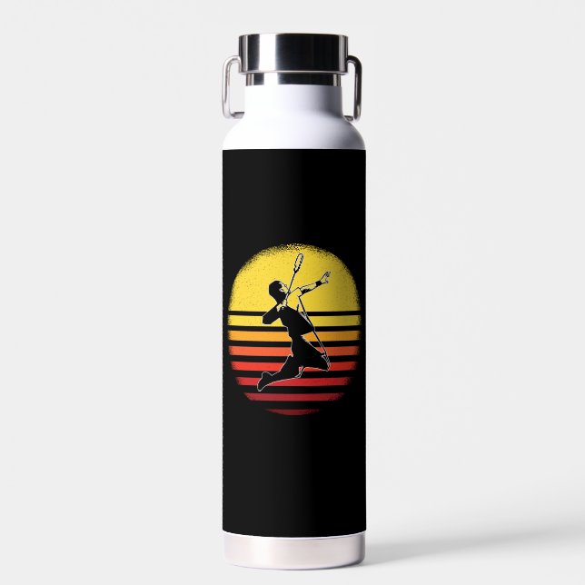Badminton Vintage  Water Bottle (Front)