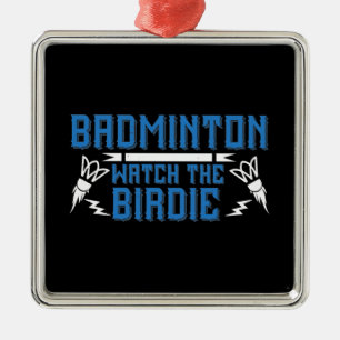 Badminton - Watch the Birdie Metal Tree Decoration