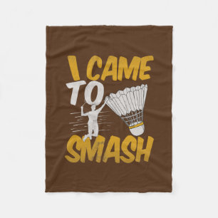 Badminton With Birdie Backhand Shuttlecock  Fleece Blanket