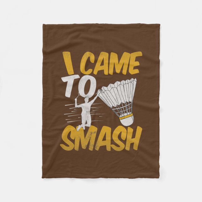 Badminton With Birdie Backhand Shuttlecock  Fleece Blanket (Front)