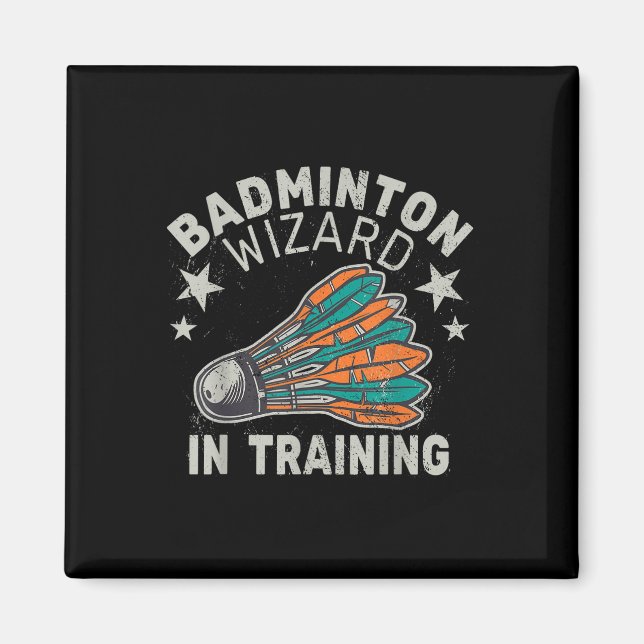 Badminton Wizard In Training Shuttle Sport Ball Sp Magnet (Front)