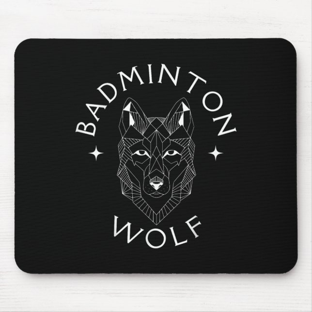Badminton Wolf Player Racket Shuttle Sports  Mouse Mat (Front)