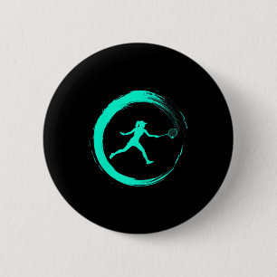 Badminton Woman Girl Sport Hobby Circle 6 Cm Round Badge