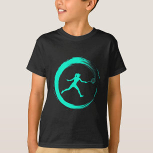 Badminton Woman Girl Sport Hobby Circle T-Shirt