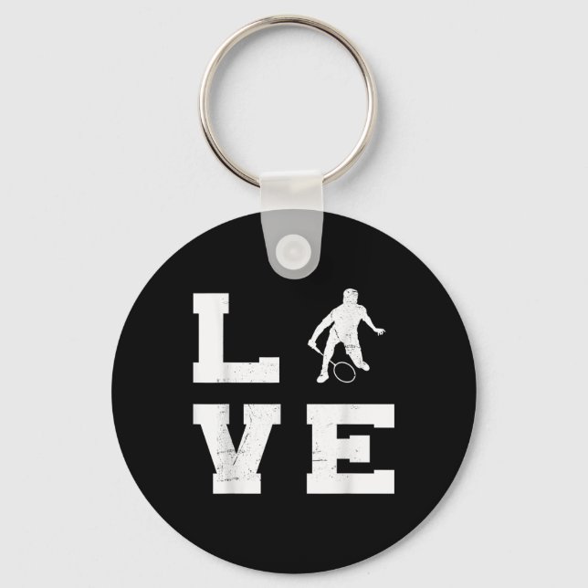 Badminton Womens Mens Badminton Player Shuttle  Key Ring (Front)