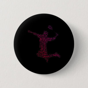 Badminton Womens Squash Shuttle Badminton Player 6 Cm Round Badge