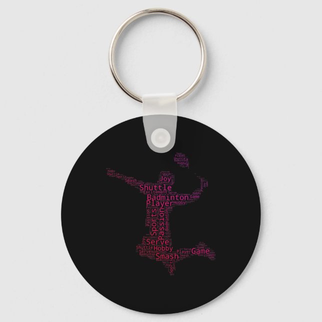Badminton Womens Squash Shuttle Badminton Player  Key Ring (Front)