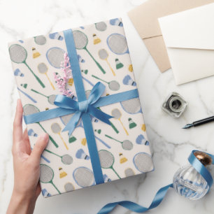 Badminton Wrapping Paper, Shuttlecock Gift Wrap