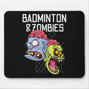 Badminton Zombies Funny Sports Game Racket Shuttle Mouse Mat