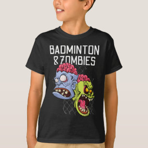 Badminton Zombies Funny Sports Game Racket Shuttle T-Shirt