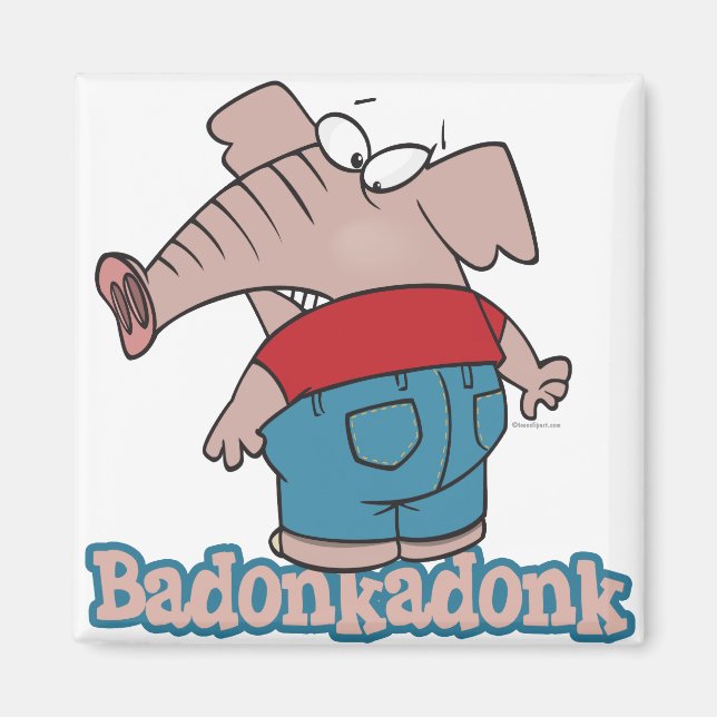 badonkadonk elephant butt cartoon magnet (Front)