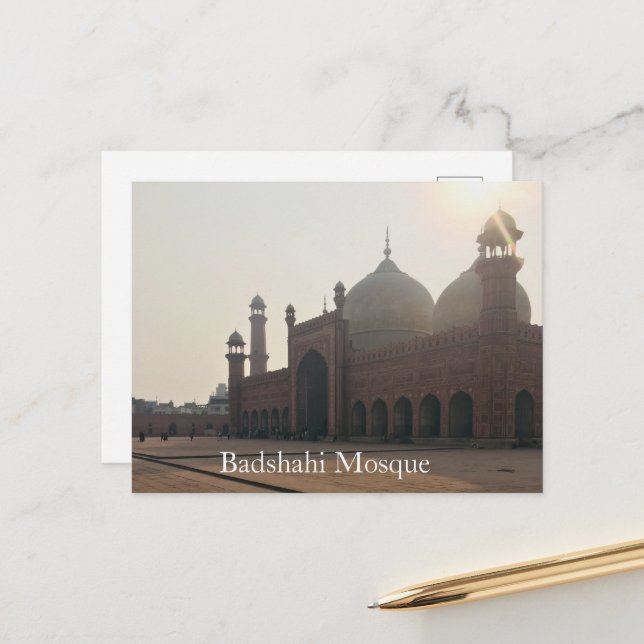 Badshahi Mosque Lahore Pakistan Postcard (Front/Back In Situ)