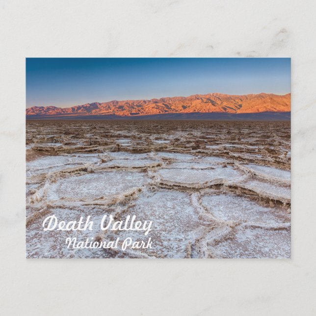 Badwater Salt Flat sunrise in Death Valley Postcard (Front)