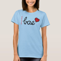 Bae baby text & red heart with boyfriend name