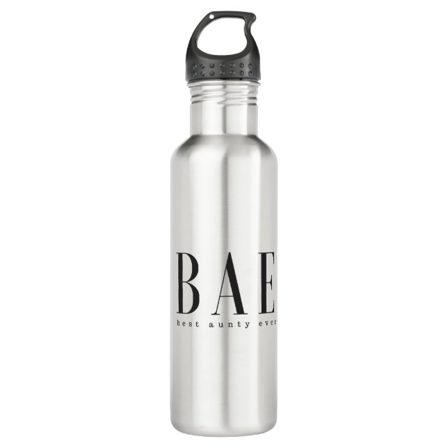 BAE best aunty ever black white logo 710 Ml Water Bottle (Front)