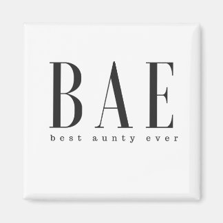 BAE best aunty ever black white logo Magnet