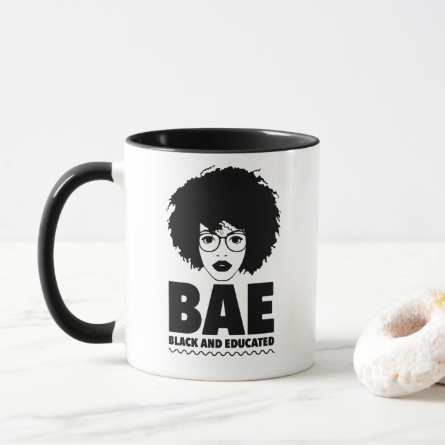 BAE: Black and Educated African Black Woman Mug (With Donut)