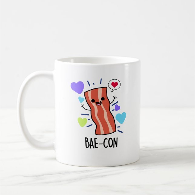 Bae-con Funny Bacon Pun  Coffee Mug (Left)