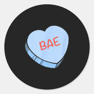 “bae” Conversation Hearts Valentine’s Day  Classic Round Sticker
