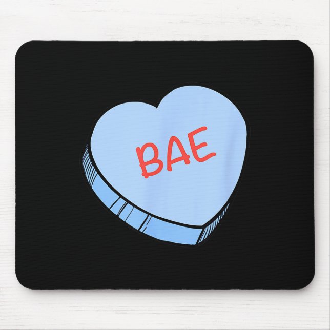 “bae” Conversation Hearts Valentine’s Day  Mouse Mat (Front)