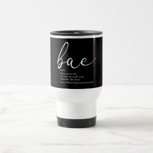 Bae Definition Chic Script Red Love Heart Travel Mug