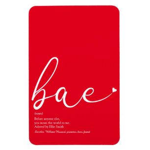 Bae Definition Elegant Script Love Heart Magnet