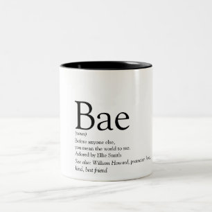 Bae Definition Husband Wife Boyfriend Girlfriend Two-Tone Coffee Mug
