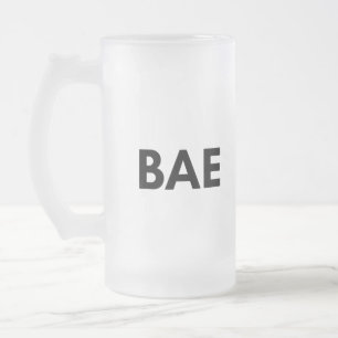 bae frosted glass beer mug