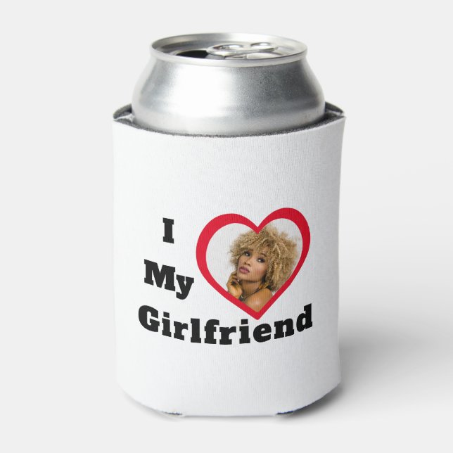 Bae Personalised Custom Photo I Love My Girlfriend Can Cooler (Can Front)