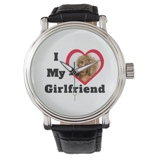 Bae Personalised Custom Photo I Love My Girlfriend Watch (Front)