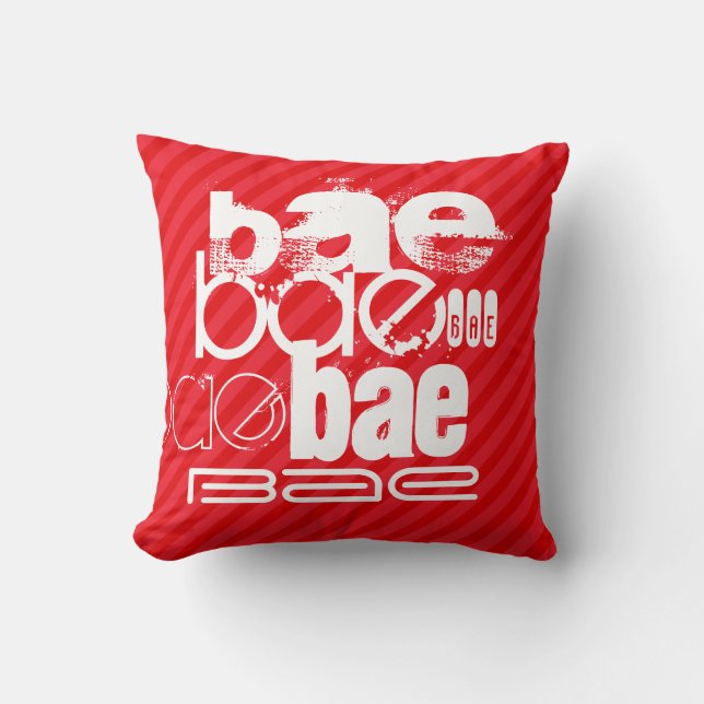 Bae; Scarlet Red Stripes Cushion (Front)